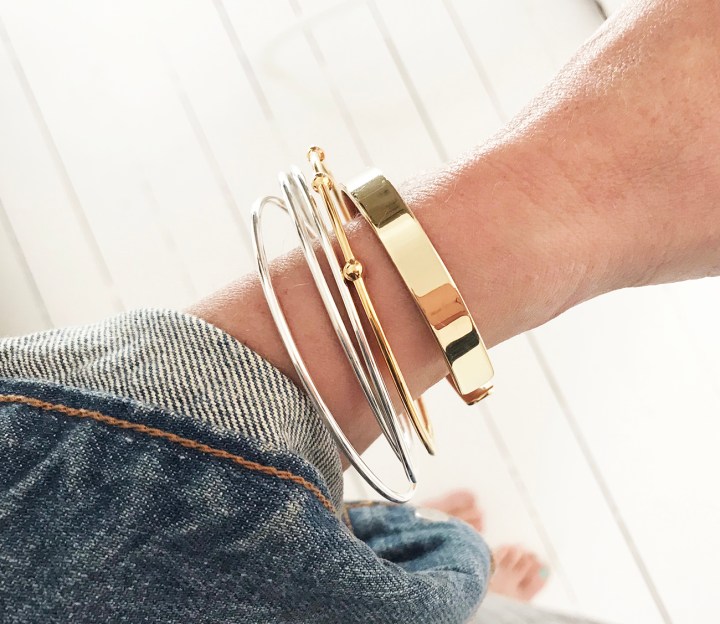 armband silver+guld,guld cuff